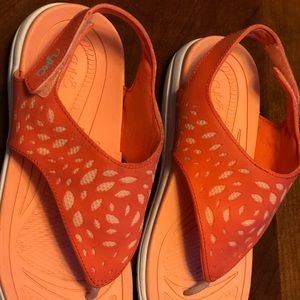 Ryka T-Strap Suede Coral Sandals